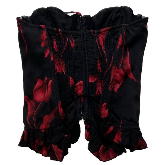 VTG 90S 100% SILK FLORAL PRINT CORSET - Picture 5 of 5